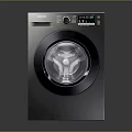 Modern Dark Colored Washing Machine With Transparent Door And Digital Control Panel 3d model
