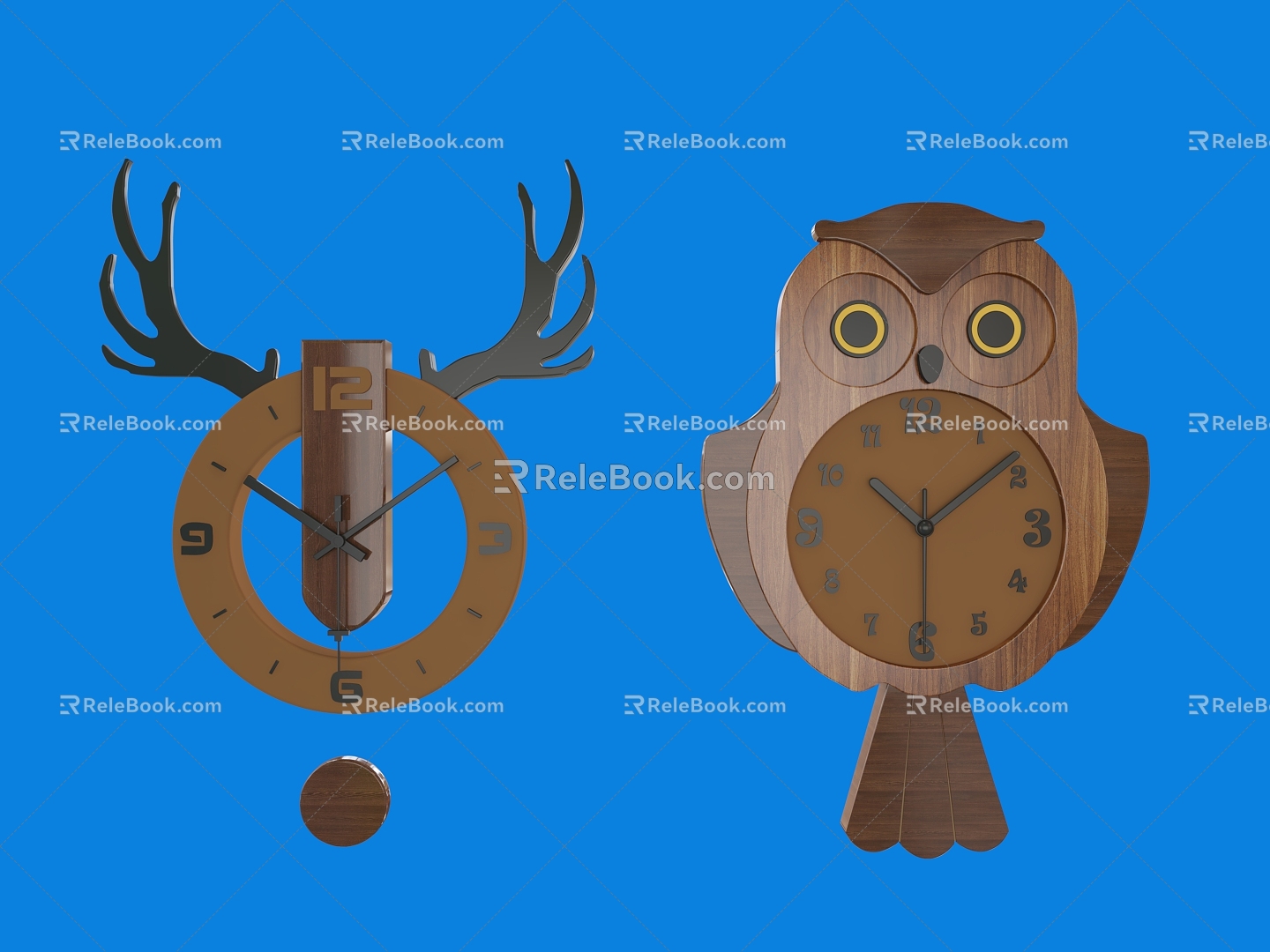 Owl wall wall clock wall decoration wall pendant 01 3d model