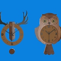 Owl wall wall clock wall decoration wall pendant 01 3d model