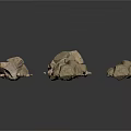 Natural Wooden and Stone Blocks with Rough Textured Surfaces for Decorative Use