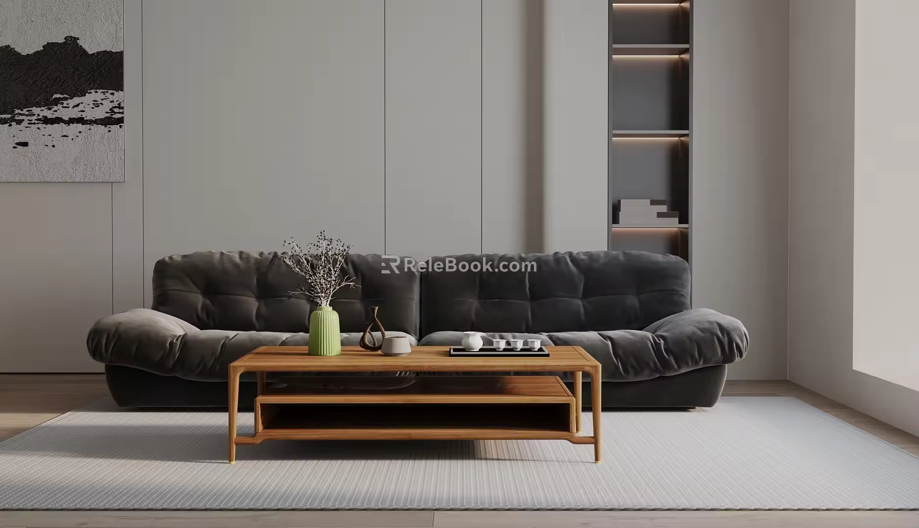 Modern three-seat sofa 3d model