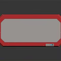 Red Octagonal Table With Gray Tabletop Blue LED Lights And Metallic Legs On Black Background