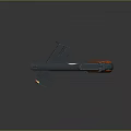 Modern Pistol With Red Grip And Detachable Magazine On Black Surface