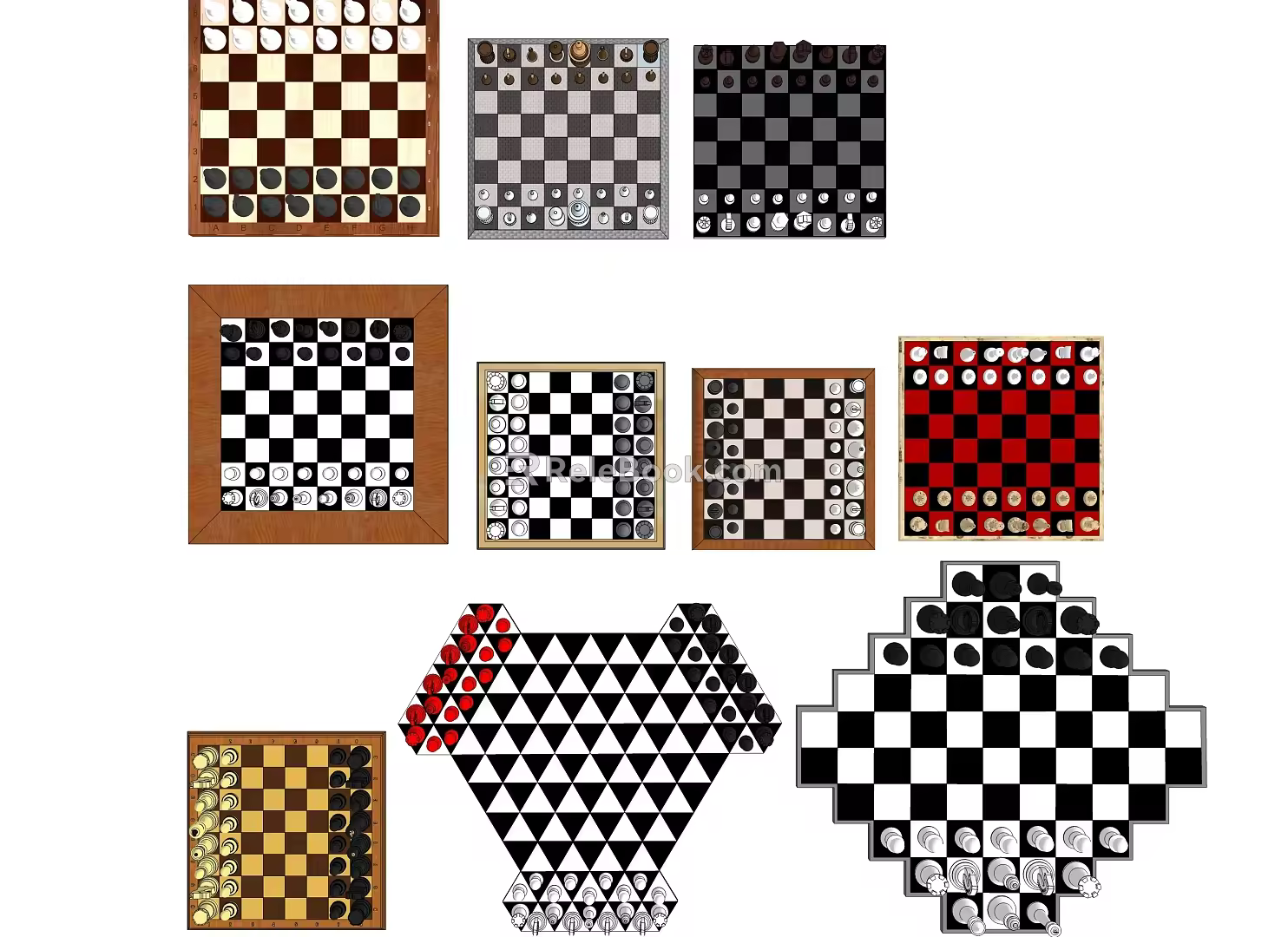 Modern Chess Table Chinese Chess 3d model