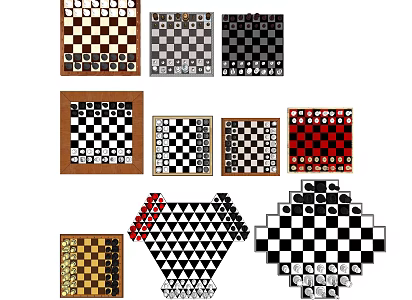 Modern Chess Table Chinese Chess 3d model