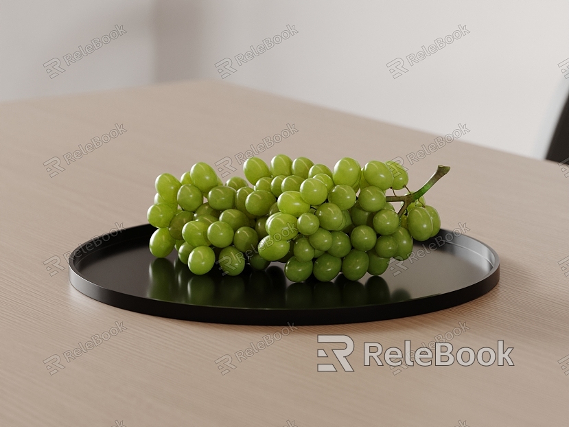 Modern fruit plate grape fruit model