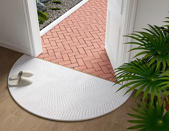 Modern Carpet Semi-Round Carpet 3d model