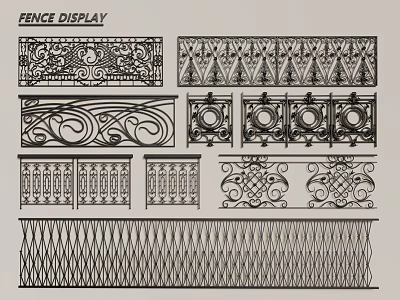 Ornamental Railings With Various Decorative Patterns And Intricate Design 3d model