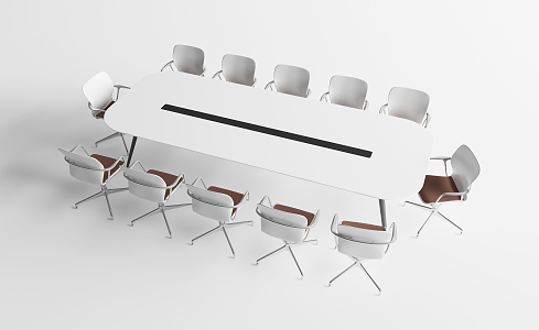 Modern Conference Table and Chair 3d model