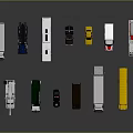 Various Types of Vehicle Toy Models Including Trucks Buses and Cars