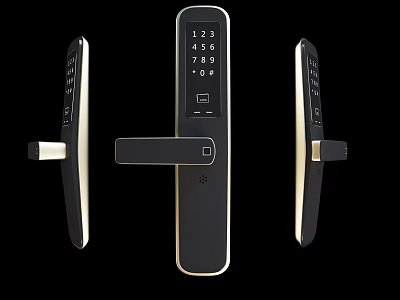 Smart Door Handle With Digital Keypad Modern Design Electronic Lock System 3d model
