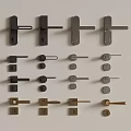Assorted Door Handles And Lock Hardware With Various Finishes And Styles 3d model