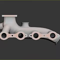 Silver Metal Mechanical Manifold Component With Multiple Pipe Ports And Flange Structure