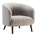 Brown Single Sofa With Armrest And Dark Wooden Legs Modern Design