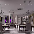 Luxurious Jewelry Store Interior Design With Display Counters Chandeliers Staircase And Plants