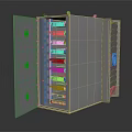 Modern Computer Server Rack With Open Design Multiple Slots And Cooling Vents
