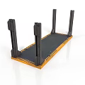 Industrial Heavy Duty Support Platform With Metal Frame Black Surface And Yellow Edges