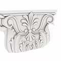 Architectural Classical Ornate Carved Stone Corbel Component With Intricate Scroll Floral Patterns