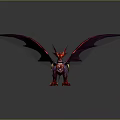 Mythical Fantasy Dragon Character Featuring Purple Wings Red Scales And Glowing Claws