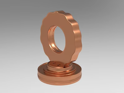 Copper Decorative Ornament Set with Circular Wavy Edge Rings Design 3d model