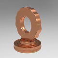 Copper Decorative Ornament Set with Circular Wavy Edge Rings Design 3d model