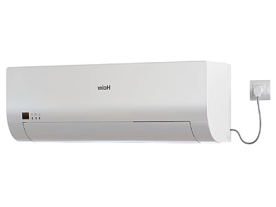 Haier White Wall Mounted Air Conditioner Fan With Efficient Cooling And Modern Design 3d model
