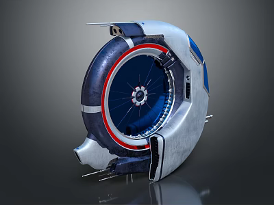 High Tech Fighter Jet With Futuristic Sci Fi Circular Structure 3d model