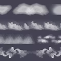 Cloud And Smoke Graphics Various White Shapes For Design On Dark Background With Different Textures 3d model