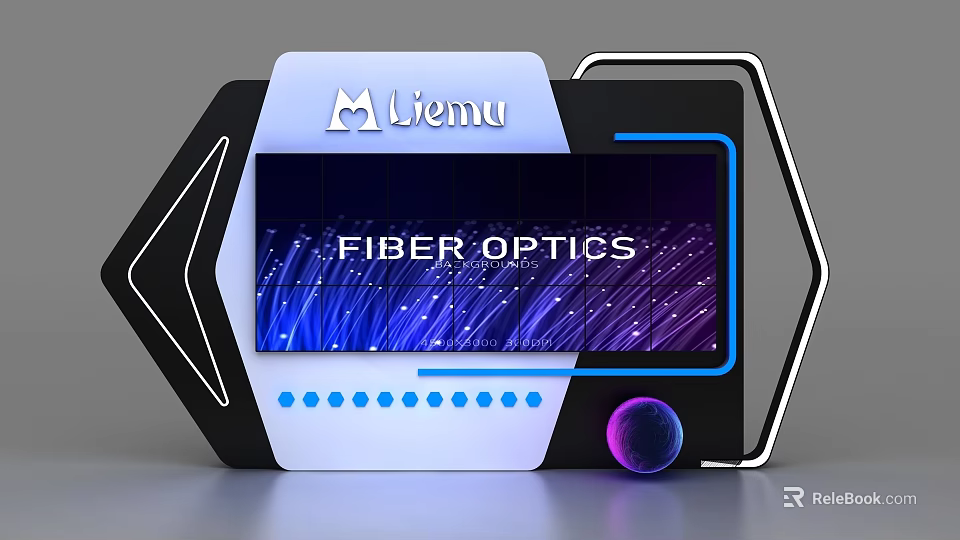 Modern Fiber Optics Display Shelves Featuring Liemu Brand And Illuminated Design 3d model 