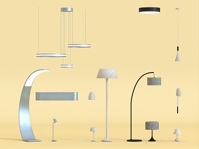 Light combination floor lamp table lamp indoor bedroom wall lamp chandelier ceiling lamp 3d model