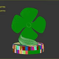 Elegant Golden Flower Shaped Trophy With Black Base And Transparent Section