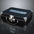 Black Secure Hard Shell Case Labeled CLASSIFIED With Metal Clasps And Handle 3d model