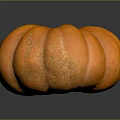 Fresh Healthy Ripe Orange Pumpkin Single Whole Vegetable on Dark Background