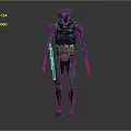 Green Futuristic Mechanical Robot Character With Detailed Armor And Body Structure