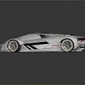 Futuristic Silver Sports Car With Sleek Design Blue Transparent Roof And Large Sci Fi Wheels