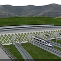 Railway Tunnel Road Infrastructure With High-Speed Train Tracks And Green Landscapes