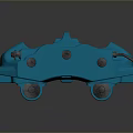 Blue Automotive Brake Caliper Part With Metallic Structure And Mounting Brackets For Vehicles