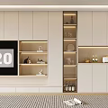 Sleek Modern Wine Cabinet With Glass Doors Wine Bottles And Decorative Items