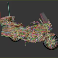 Pink Motorcycle with Two Antennas Red Seat Front Windshield and Storage Box