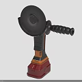 Handheld Power Tool With Black Grinding Disc And Red Battery Base 3d model