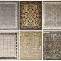 Square Rugs With Various Patterns Neutral Colors And Classic Styles For Home Decor 3d model