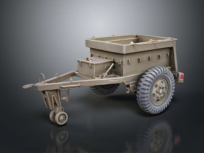 Rugged Utility Trailer Featuring Open Cargo Bed Large Wheels And Metal Frame 3d model