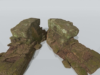 stone moss stone gravel boulder rock opposite sex stone reef sand stone bluestone moss stone 3d model