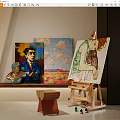 Modern easel combination 3d model
