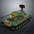 3D Rendered Military Tank With Camouflage Paint Cannon Tracks Hatch And Antenna