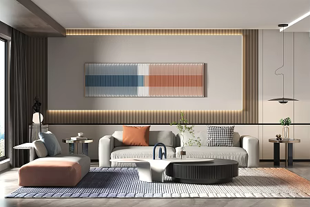modern living room 3d model
