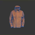 Bright Orange Hooded Jacket With Front Pockets For Casual Outdoor Use 3d model