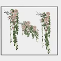 Decorative Pink And White Flower Arrangement With Green Foliage In Square Frame Design