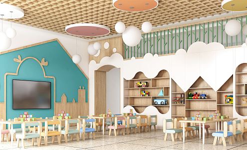 Modern Kindergarten Indoor 3d model