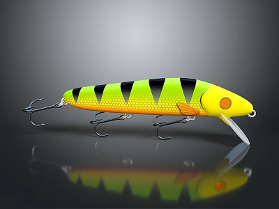 Vibrant Green And Yellow Striped Food With Glossy Surface And Long Shape 3d model